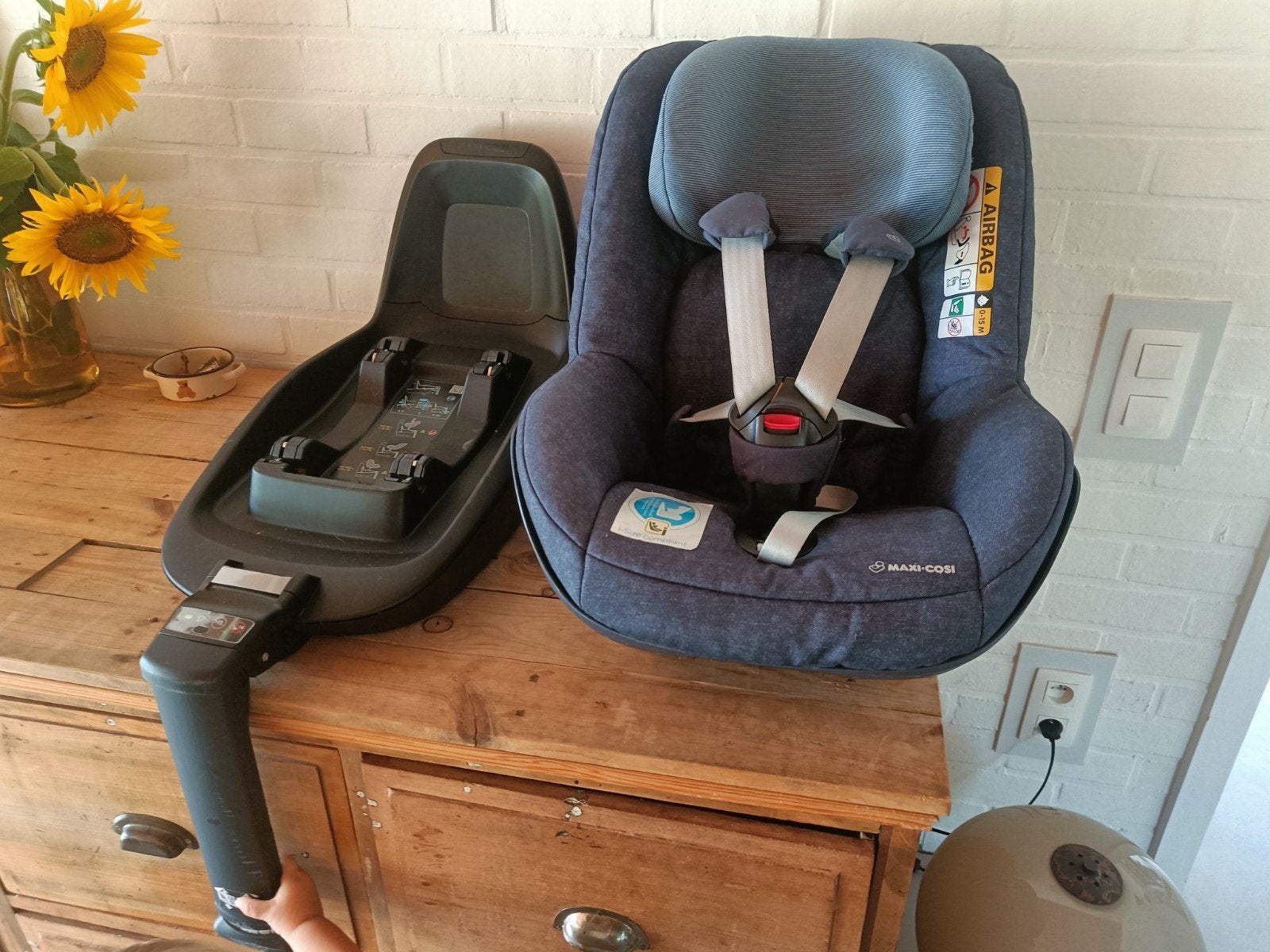 Maxi Cosi 2way pearl en isofixhouder, 0 à 18 kg, Comme neuf, Enlèvement, Isofix