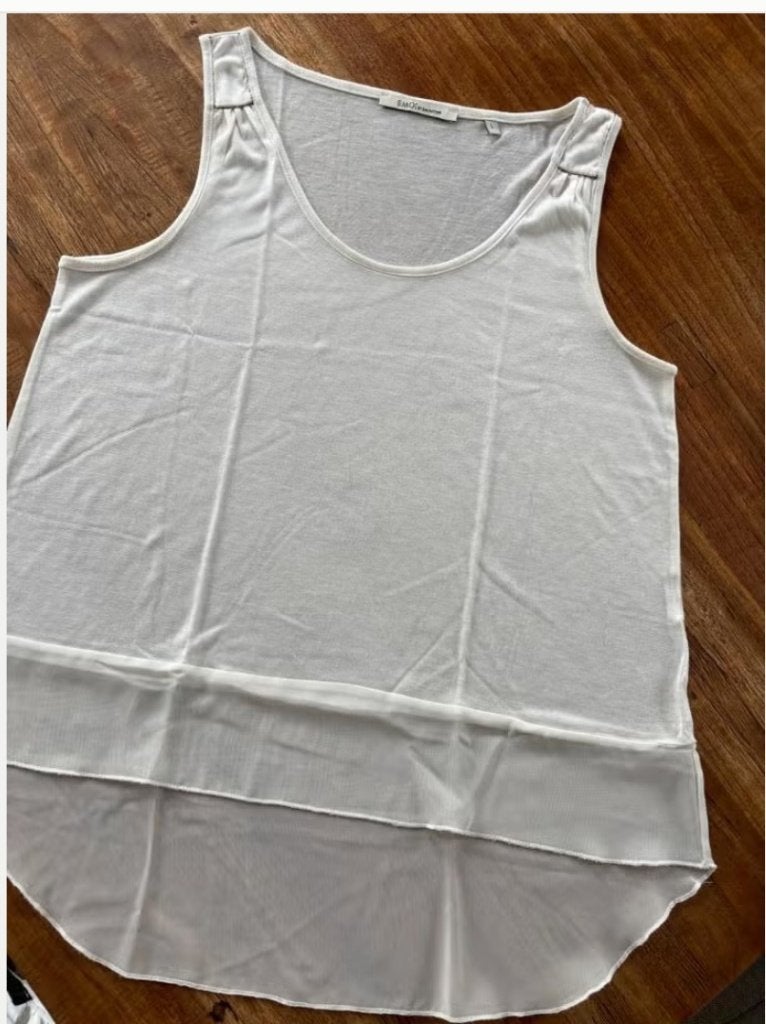 Top vintage taille L, Enlèvement ou Envoi, Comme neuf, Blanc, Taille 42/44 (L)