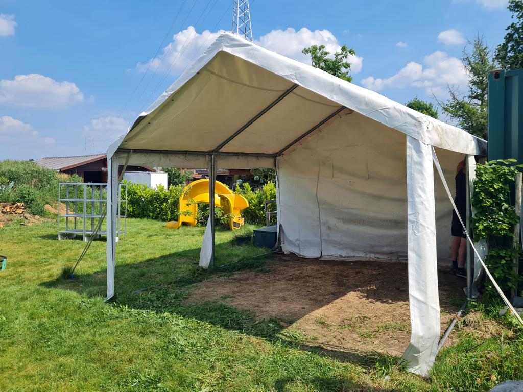 Opslagtent 4x8 m TecTronic, Ophalen, Gebruikt