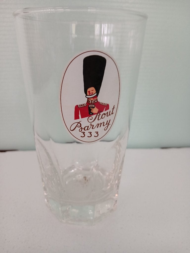 Ancien verre STOUT BARMY 333 de la brasserie de l'Union, Collections, Enlèvement ou Envoi, Comme neuf, Verre ou Verres, Autres marques
