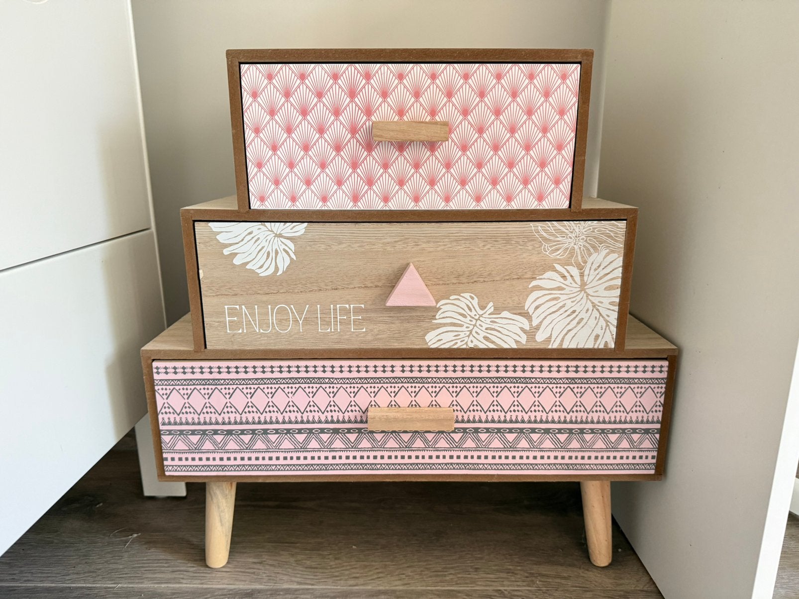 Chambre d'enfant : ensemble de table de chevet à 3 tiroirs, Enlèvement, Utilisé, Commode