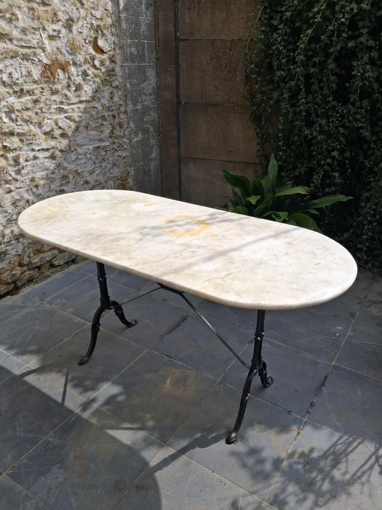 Table bistrot vintage, Enlèvement, Utilisé, Ovale