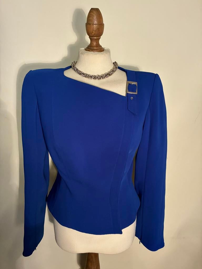 THIERRY MUGLER COUTURE JASJE KONINGSBLAUW, Maat 38/40 (M), Zo goed als nieuw, Jasje, Verzenden