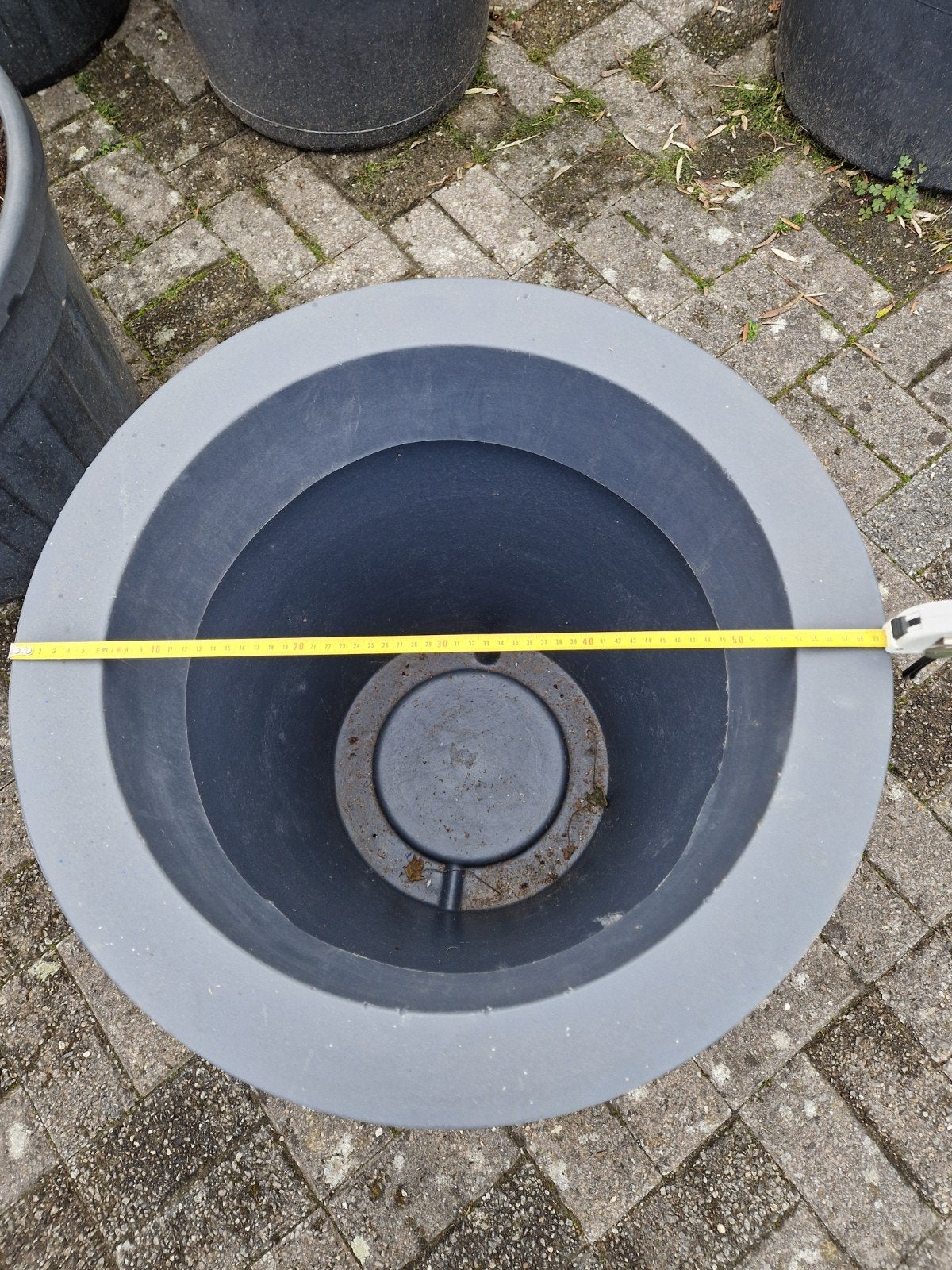 Grote grijze bloempot., Tuin en Terras, Ophalen