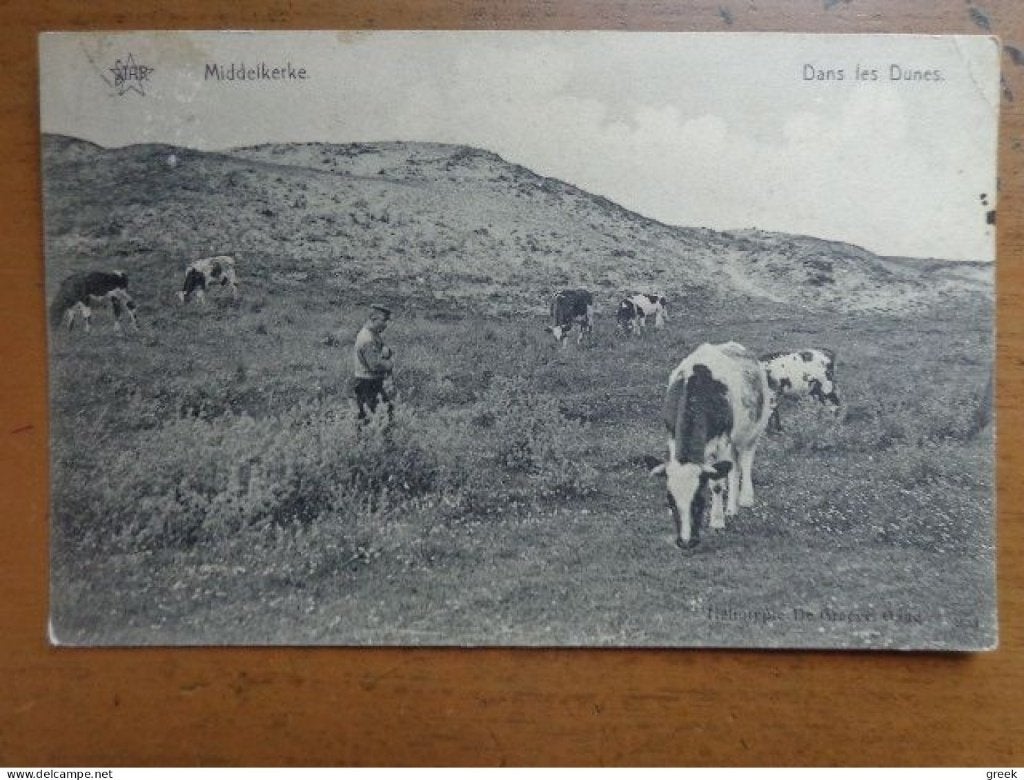 Postkaart Middelkerke - dans les dunes, Collections, Enlèvement ou Envoi, Affranchie, Flandre Occidentale