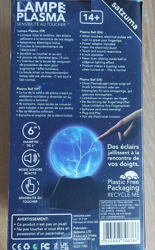 Lampe plasma, Enlèvement