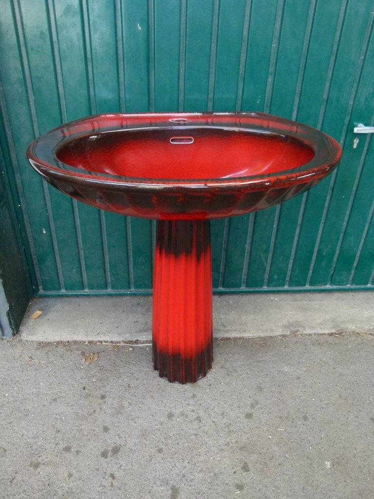 vintage wastafel lavabo op voet 1977, Ophalen, Huis en Inrichting