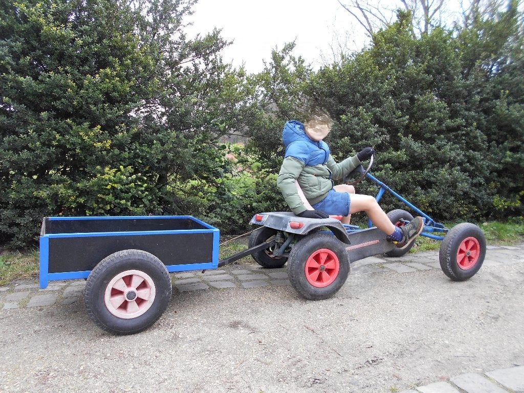 go-cart en kar mammoet, Kinderen en Baby's, Ophalen, Gebruikt, Mammoet, Met kar of aanhanger