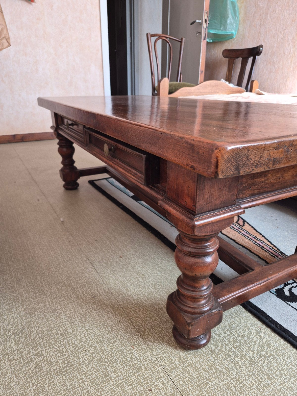 salontafel in eik, Ophalen