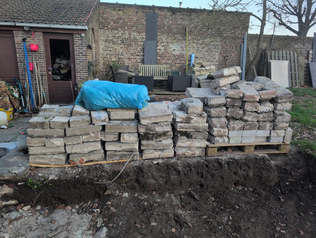 Betonblokken 29,0x9,0x19,0 (250-300tal), Doe-het-zelf en Bouw, Metselstenen, Ophalen, Gebruikt, Beton