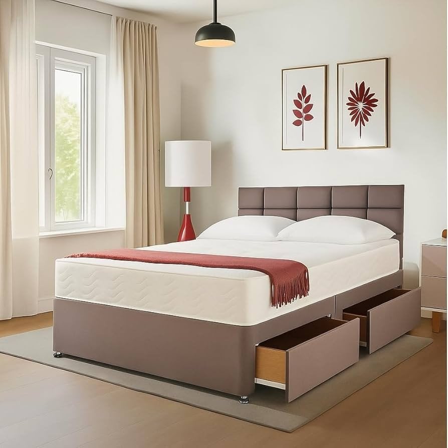 €360 Modern stoffen divanbed met ruime opberglades, Envoi, Neuf