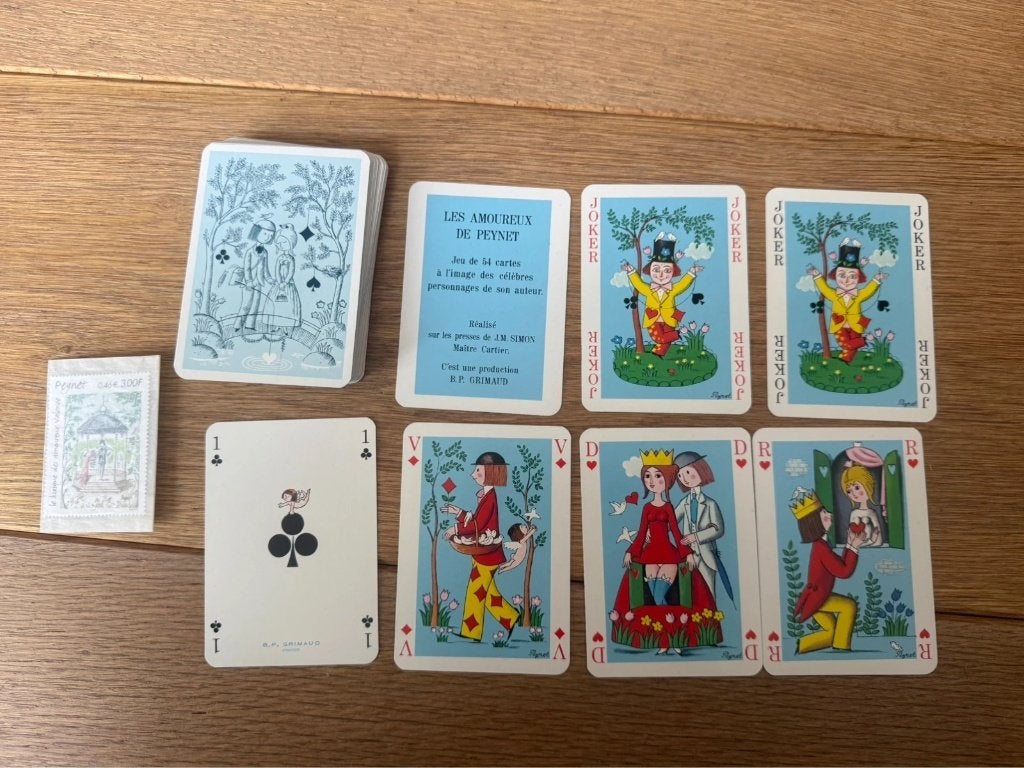 Jeu de cartes Les Amoureux de Peynet Grimaud neuf + timbre, Collections, Enlèvement ou Envoi, Neuf, Carte(s) à jouer