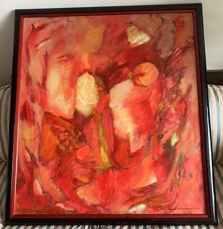 Coquelicots dans un résumé - Mado Schoolmeesters 1930-1993, Antiquités & Art, Enlèvement