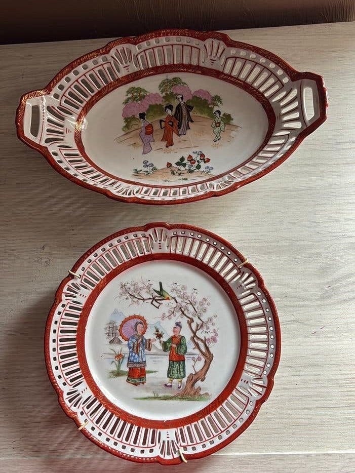 Schwarzenhammer Bavaria Porselein-Set Sierbord & Schaal, Enlèvement ou Envoi