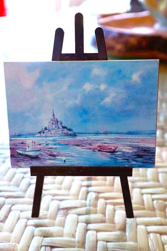 mini replica schilderij Le Mont-Saint-Michel, Ophalen of Verzenden