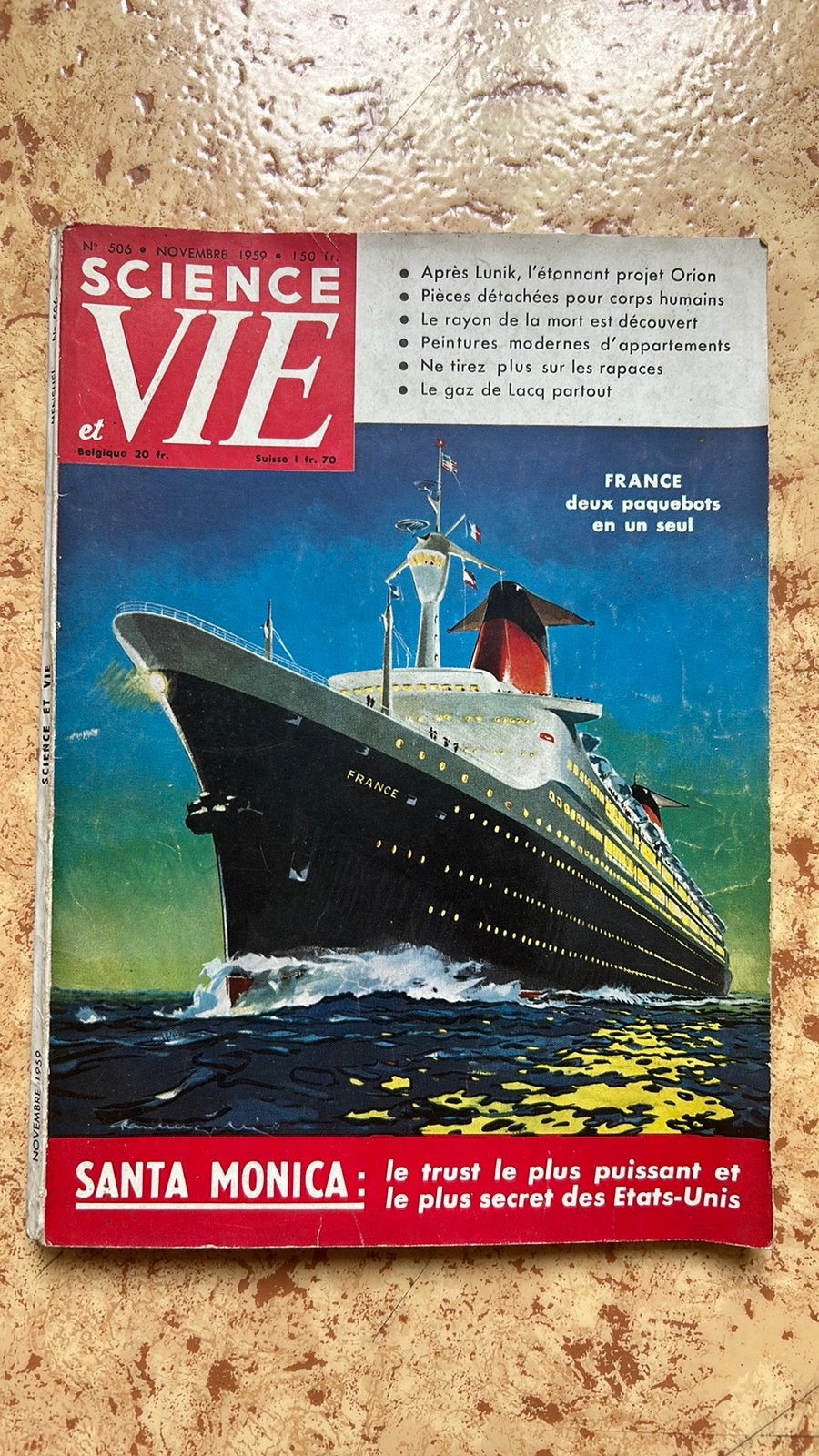 Science et vie mensuel numéro 506 - novembre 1959, Enlèvement, 1940 à 1960, Journal ou Magazine