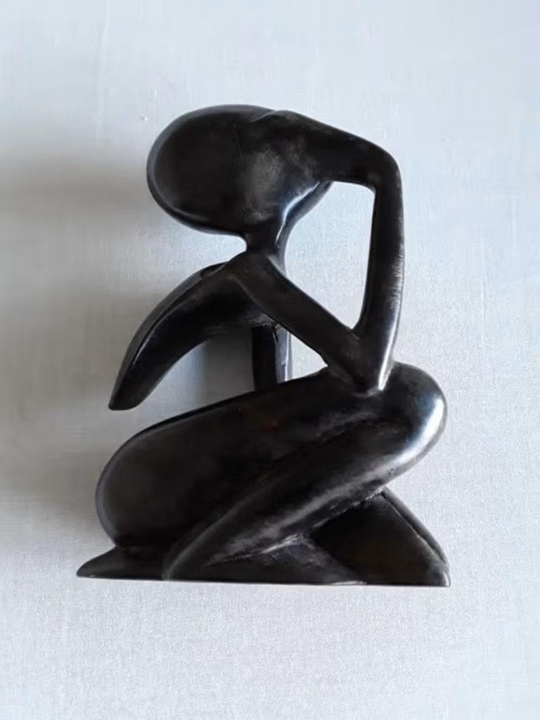 Antiek beeldje /  de denker naar Rodin, Antiek en Kunst, Ophalen of Verzenden, Koper