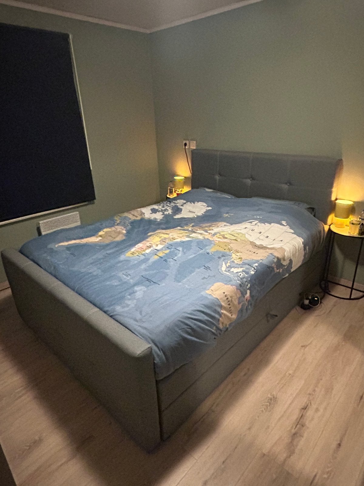 Boxspring 160x200, Maison & Meubles, Chambre à coucher | Lits boxsprings, Comme neuf, 160 cm, 200 cm, Deux personnes, Bleu, Enlèvement
