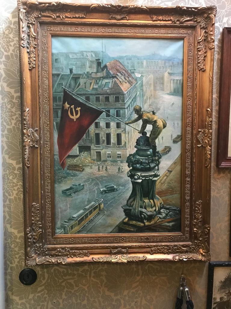 Schilderij berlijn 1945, Verzamelen, Ophalen of Verzenden