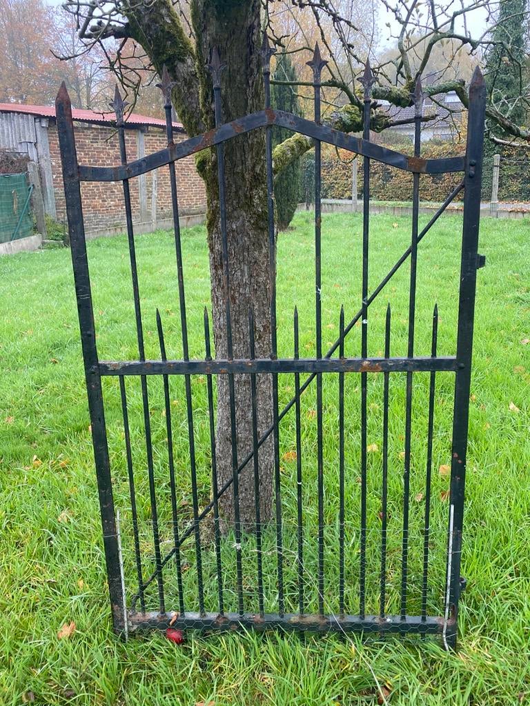 Metalen hek 108x175cm, Jardin & Terrasse, Clôtures de jardin, Enlèvement, Utilisé, Fer, Clôture barrée