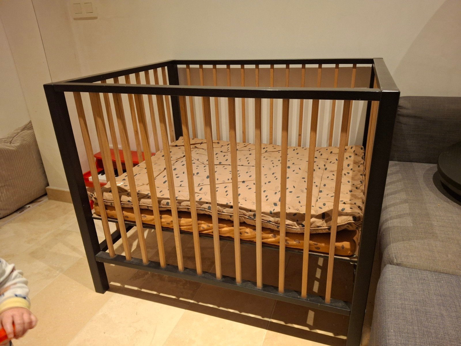 Quax park nordic zwart - hout (incl matras), Kinderen en Baby's, Babyparken, Gebruikt, Rechthoekig, In hoogte verstelbaar, Ophalen