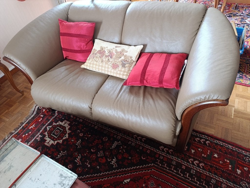 fauteuil, Huis en Inrichting, Zetels | Zetels, Ophalen, Gebruikt, Tweepersoons, Leer