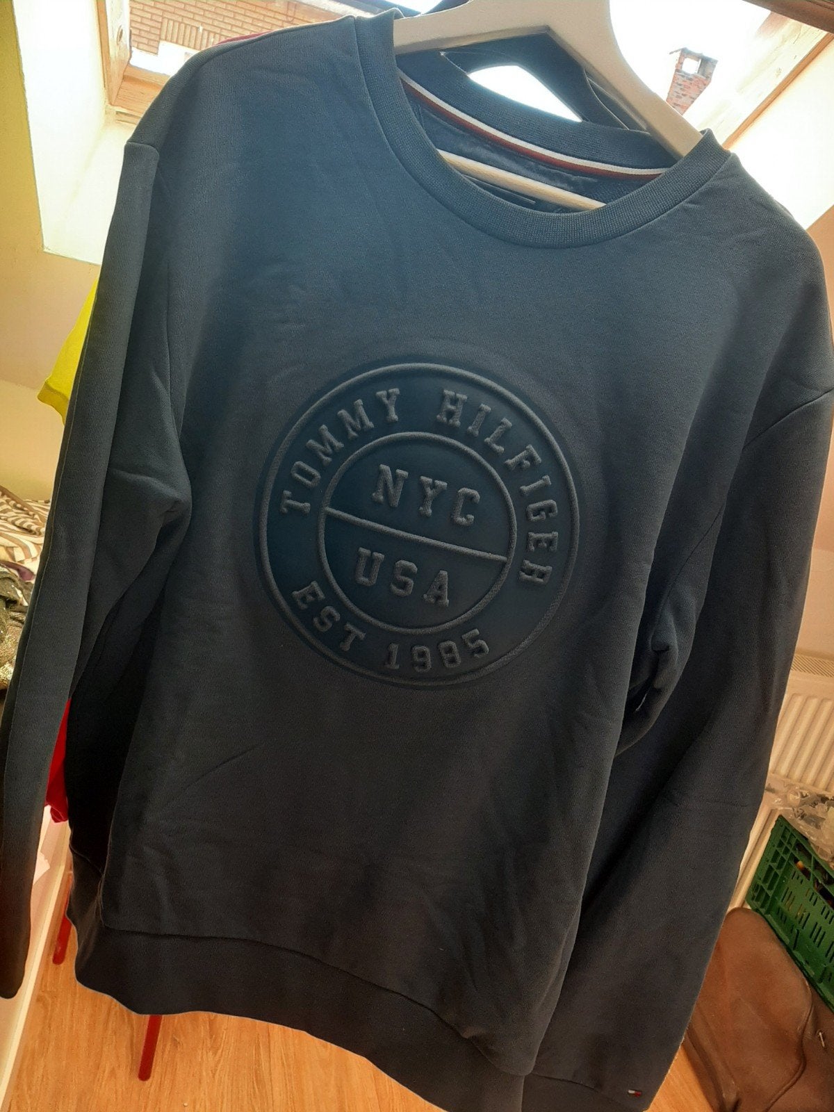 Tommy Hilfiger trui, Ophalen, Blauw, Overige maten, Zo goed als nieuw
