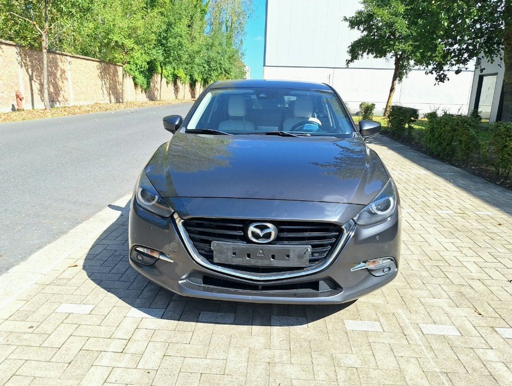 Mazda 3 1.5 Skyactiv -D | Head-up | Airco | Leder | Nav |, Autos, Mazda, Cuir, Argent ou Gris, Achat, Euro 6