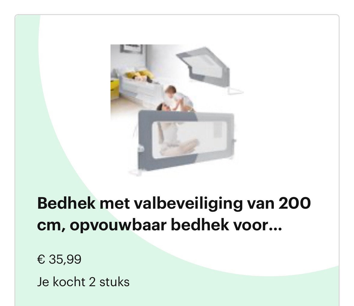 Bedhek valbeveiliging 200cm, Kinderen en Baby's, Ophalen, Nieuw, 180 cm of meer