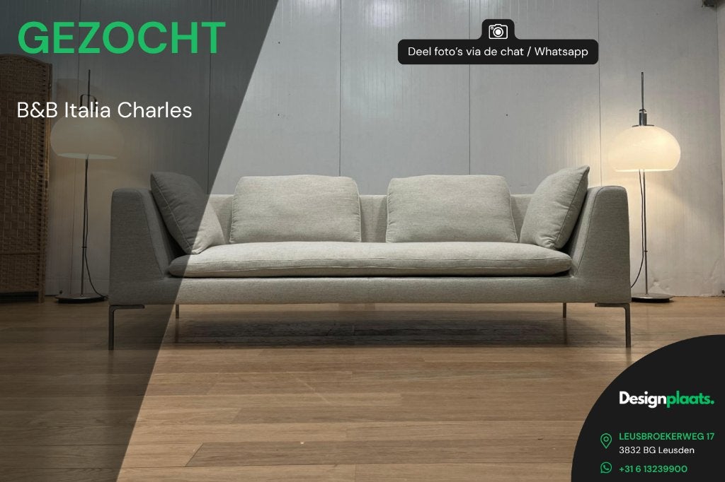 RECHERCHE: B&B Italia Charles — Achat immédiat, Enlèvement ou Envoi, Banc d'angle, Design Bankstellen B&B Italia
