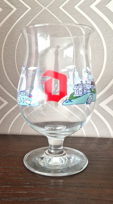 Duvel glas 'Rhode Island' USA, Verzamelen, Glas en Drinkglazen, Ophalen of Verzenden, Bierglas
