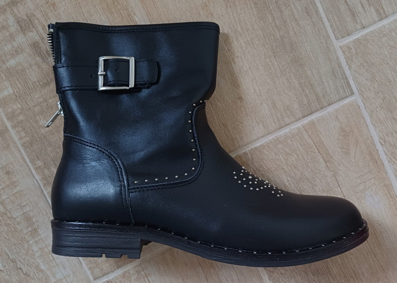Korte lederen laarzen maat 39, Kleding | Dames, Schoenen, Ophalen, Zwart, Lage of Enkellaarzen, Nieuw