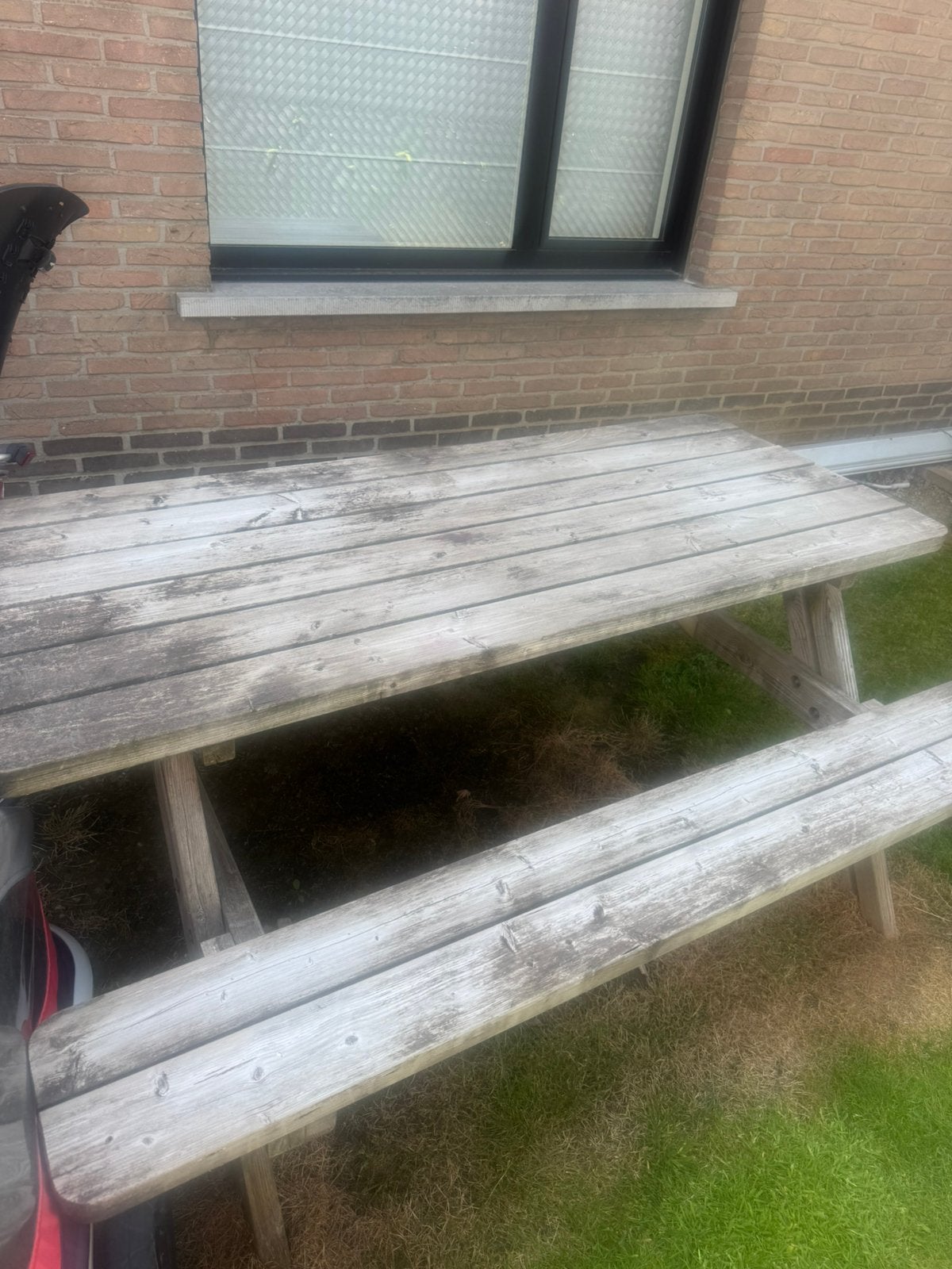 Tafel picknick, Tuin en Terras, Ophalen, Gebruikt, Rechthoekig, Hout