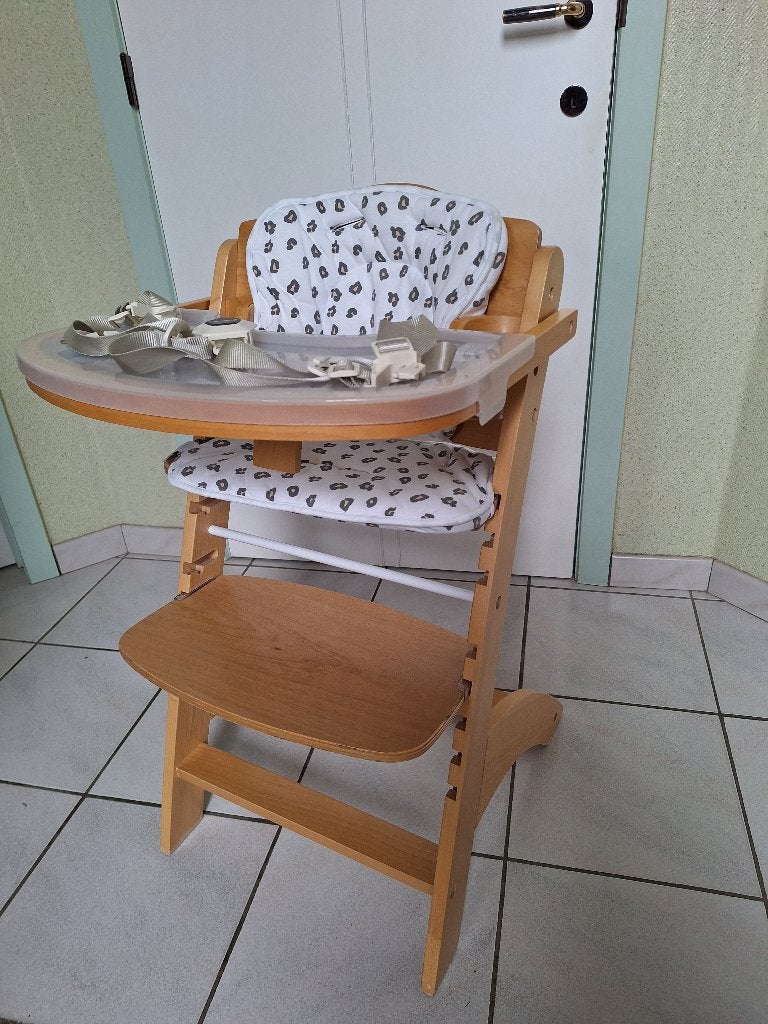 Eetstoel / meegroeistoel Childhome Lambda houtkleur, Ophalen, Zo goed als nieuw, Meegroeistoel, Gordel(s)