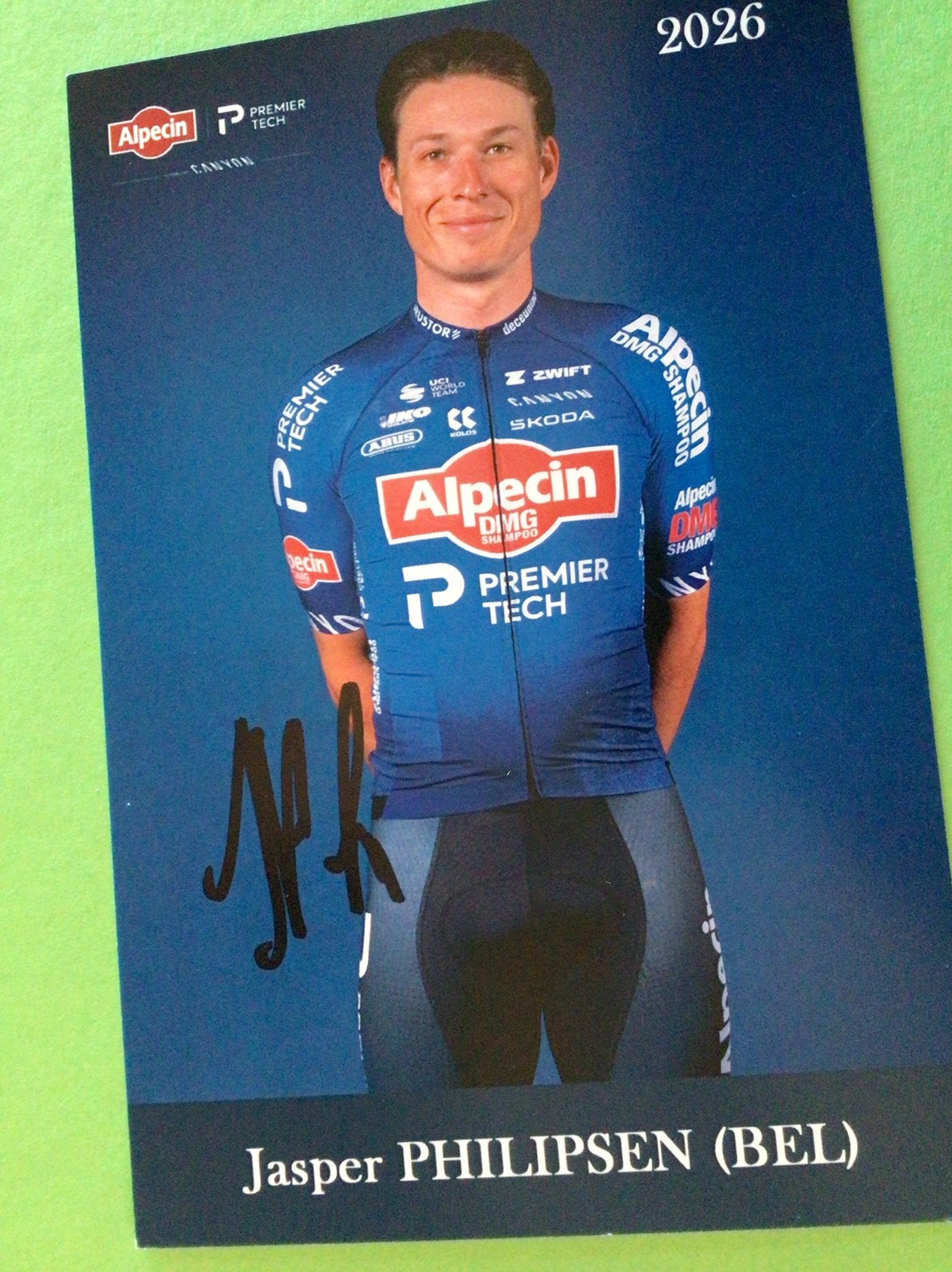 Wielerkaart 2026 team alpecin jasper philipsen signe, Ophalen of Verzenden, Zo goed als nieuw
