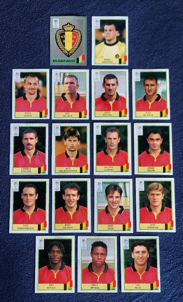 17 versch. Panini stickers voetbal ' Euro 2000 - België ', Enlèvement ou Envoi