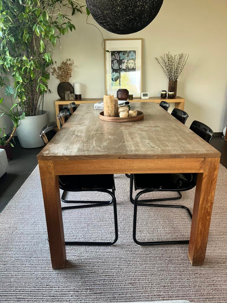 Teak eettafel - 100x200cm, Teck, 150 à 200 cm, Cinq personnes ou plus, Enlèvement