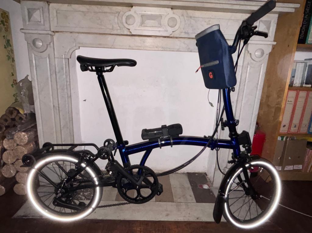 vélo Brompton P-Line Blue Bolt, frame H, 11kg, 12 speeds, Enlèvement, Comme neuf, Brompton, Vitesses
