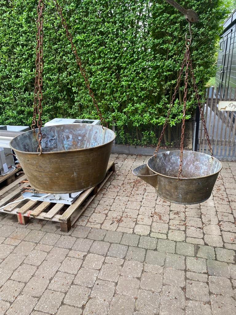 Koperen weegschaal schalen diameter 27cm, Enlèvement, Utilisé, Autres matériaux