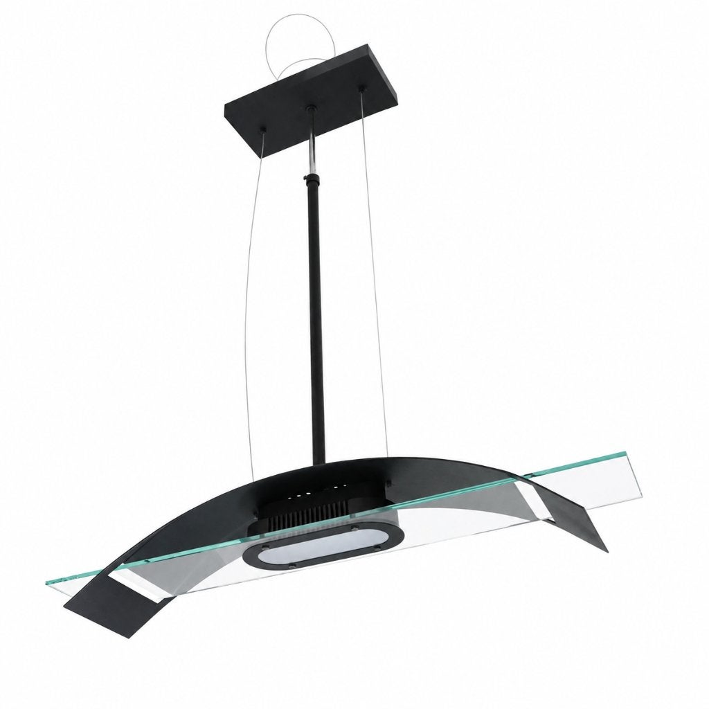 Postmodern Aluminum and Glass Hanging Light - Vintage Design, Enlèvement, Verre