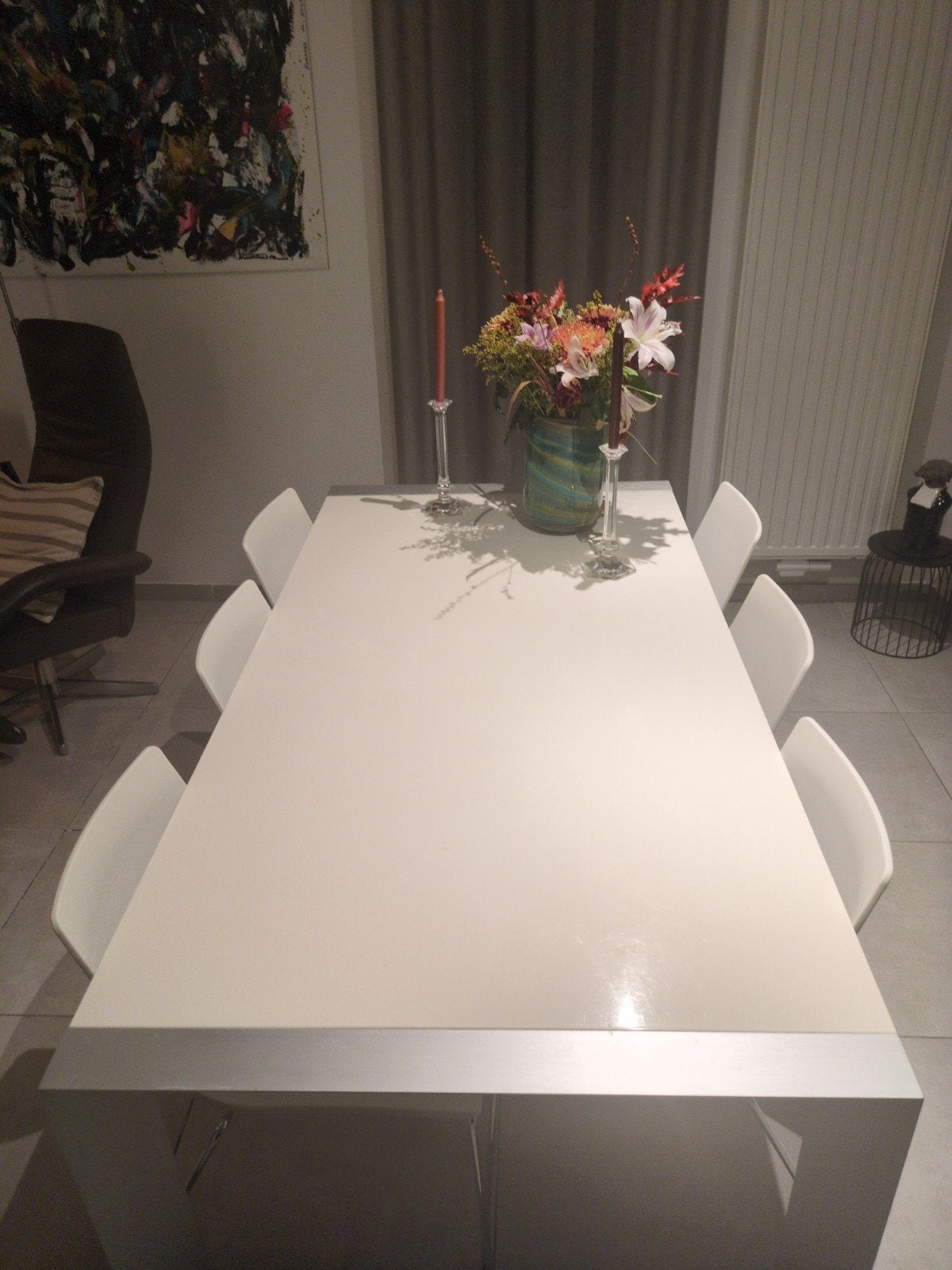 witte tafel, Ophalen, Gebruikt, 50 tot 100 cm, Vijf personen of meer
