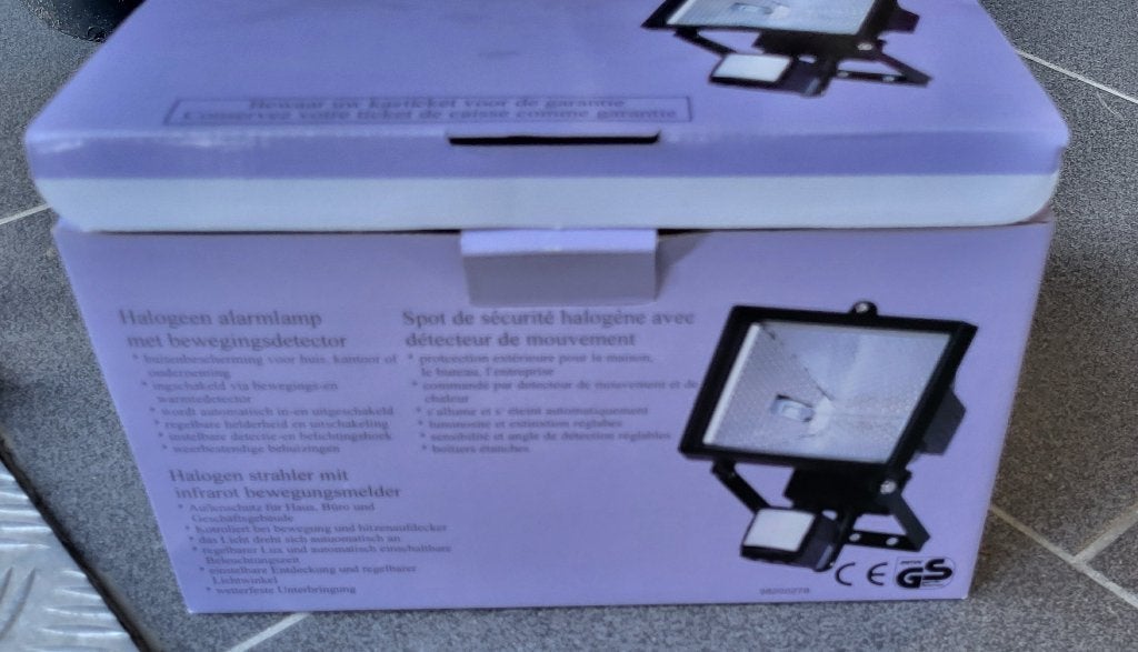Halogeen veiligheidsspot met bewegingssensor - NIEUW, Tuin en Terras, Bewegingssensor, Nieuw, Ophalen of Verzenden, 250 watt of meer