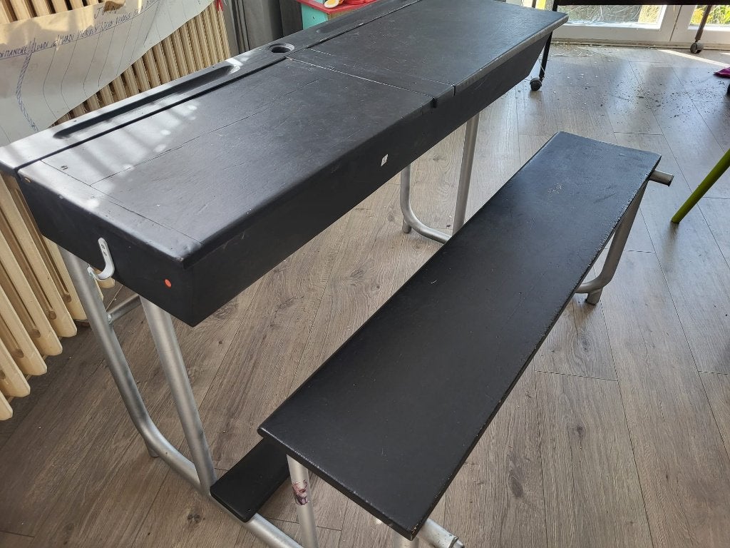 Bureau d'école 2 places banc ancien, Enlèvement