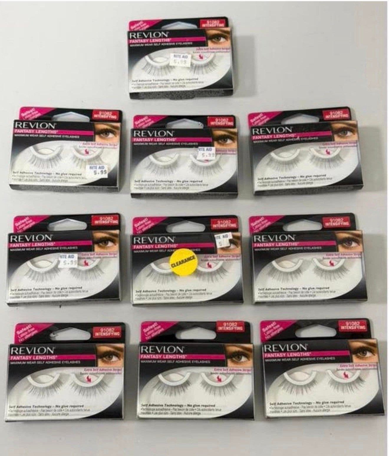 Lot 10 faux cils REVLON FANTASY 91082 Intensifiez les cils, Enlèvement ou Envoi, Neuf, Noir, Yeux