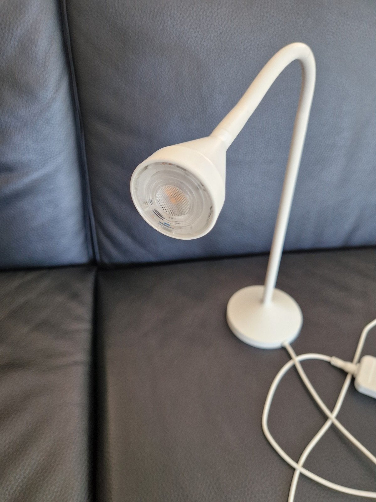 lederlook lamp, Réglable, Blanc, Comme neuf, Enlèvement