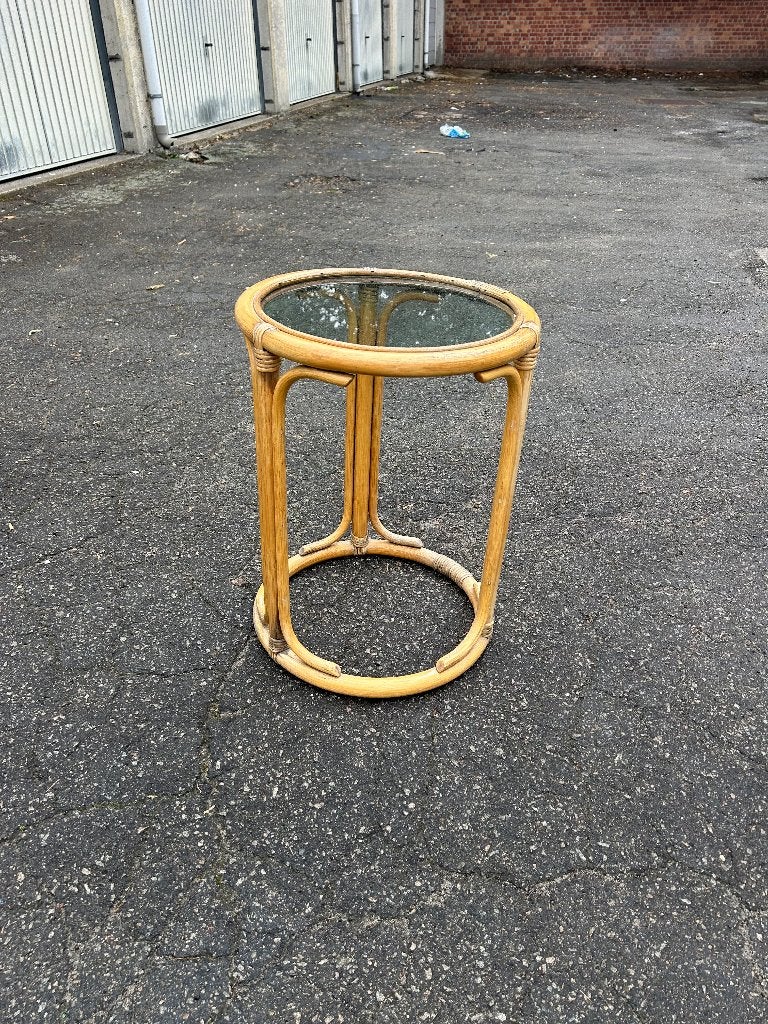 Petite table vintage bout de canapé en bambou, Maison & Meubles, Tables | Tables d'appoint, Enlèvement