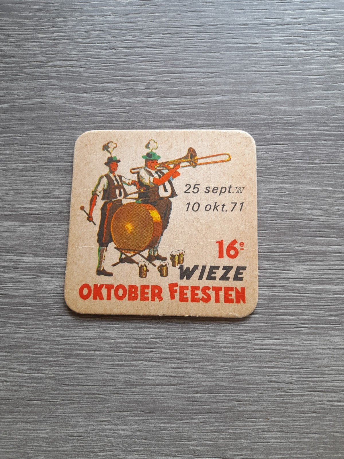 Bierviltje wieze oktoberfeesten recto-verso 1971, Enlèvement ou Envoi