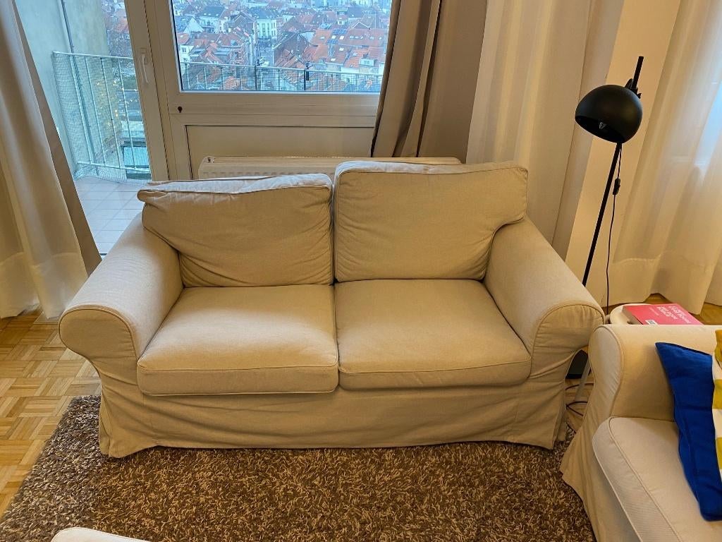 Canape 2 places+ ottoman IKEA Ektorp, Maison & Meubles, Enlèvement, Utilisé, Deux personnes