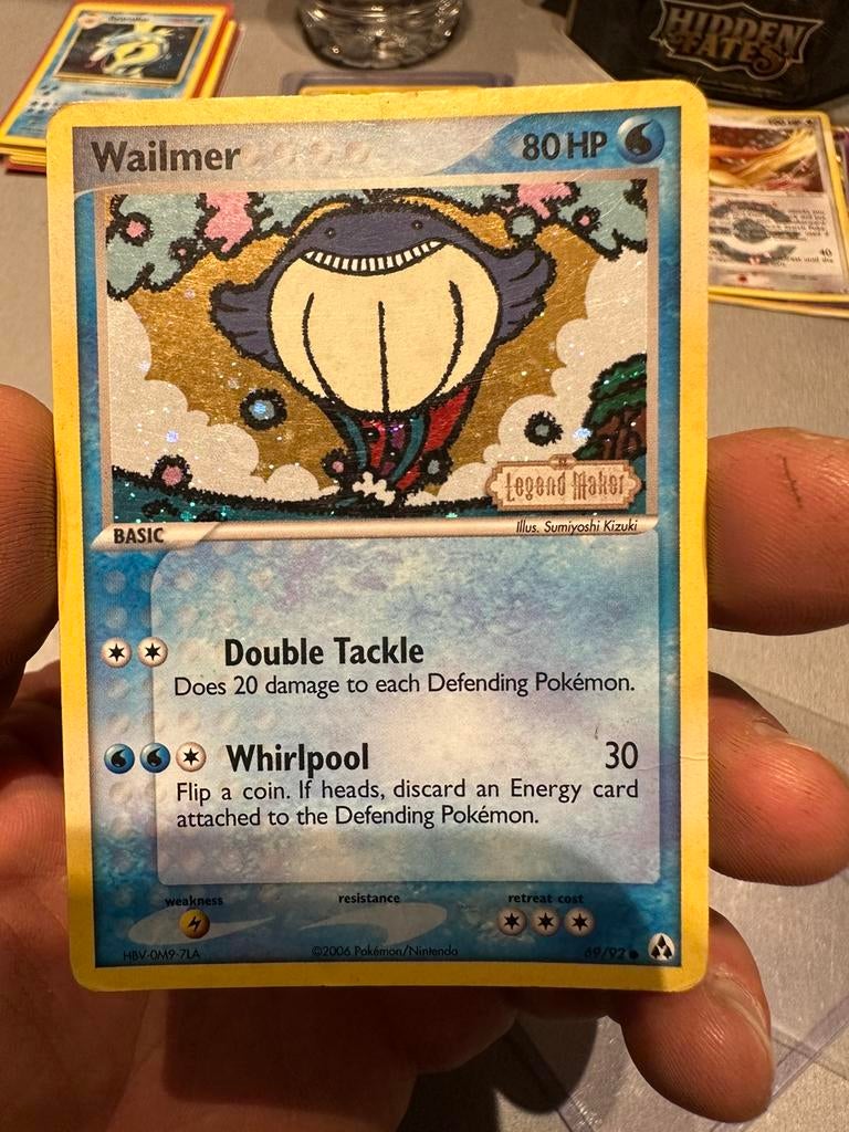 Pokémon Wailmer 69/92 Ex Legend Maker Holo Stamped, Ophalen of Verzenden, Zo goed als nieuw, Losse kaart