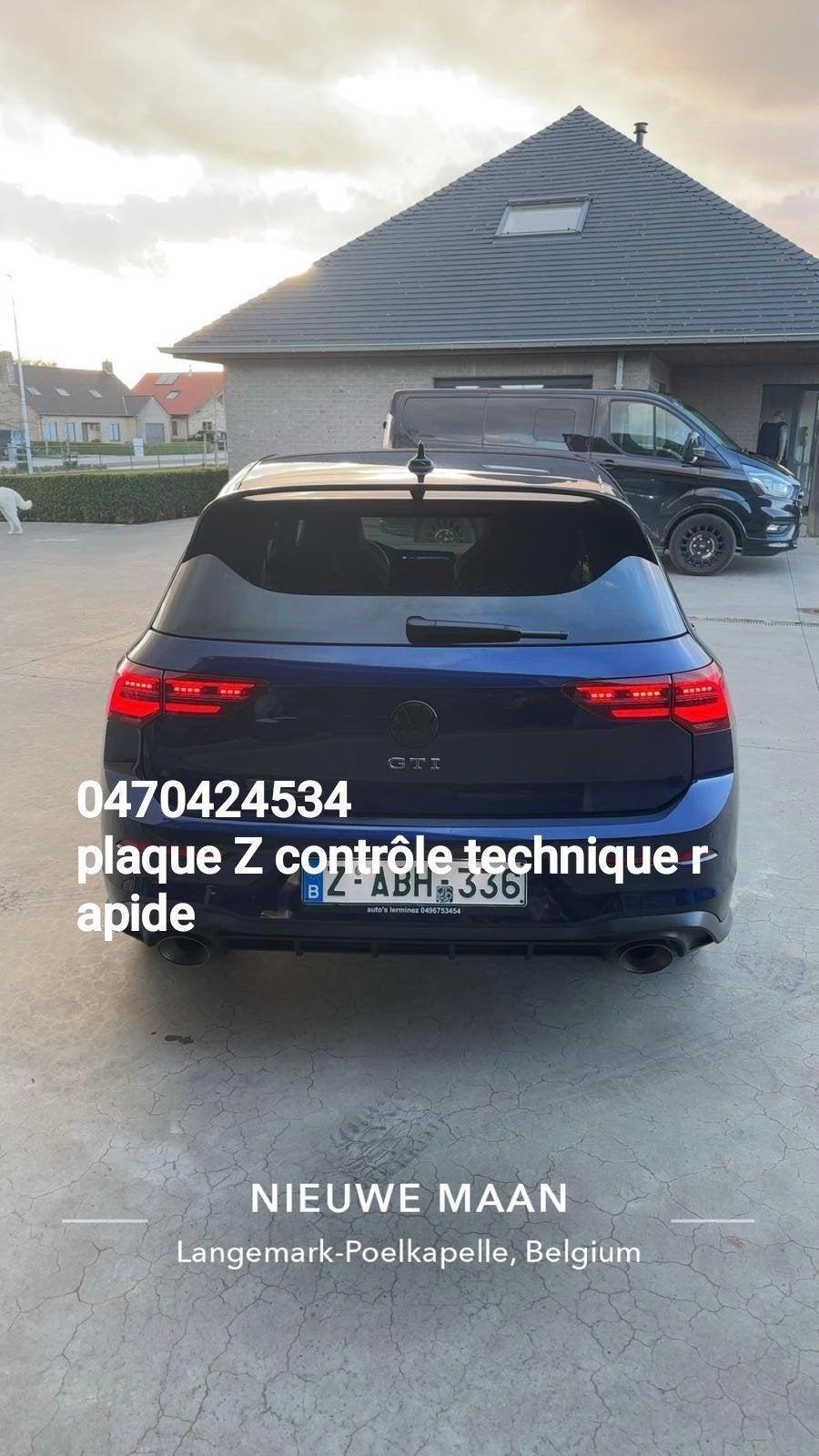 Z-kentekenauto en motorfiets Doorgang naar technische inspec